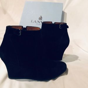 Lanvin Black Wedge Ankle Boot